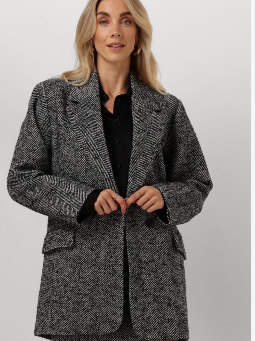 Banana Republic Fine Italian Fabric Herringbone tweet Oversized Blazer Large